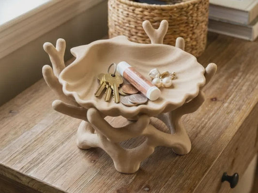 Organic Coral Jewelry Display Bowl – Sculptural Catchall Tray