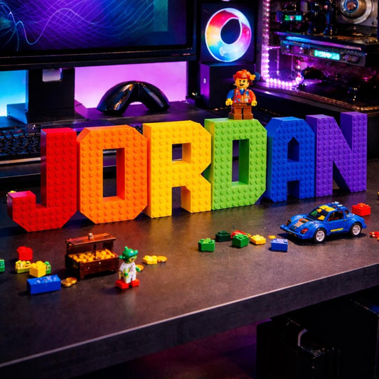 Custom Brick Letter Name Sign – Personalized 3D Alphabet Display | Brick-Style Name, Nursery & Kids Room Decor
