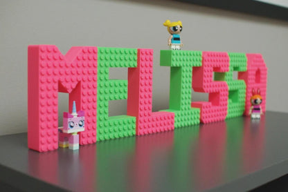 Custom Brick Letter Name Sign – Personalized 3D Alphabet Display | Brick-Style Name, Nursery & Kids Room Decor